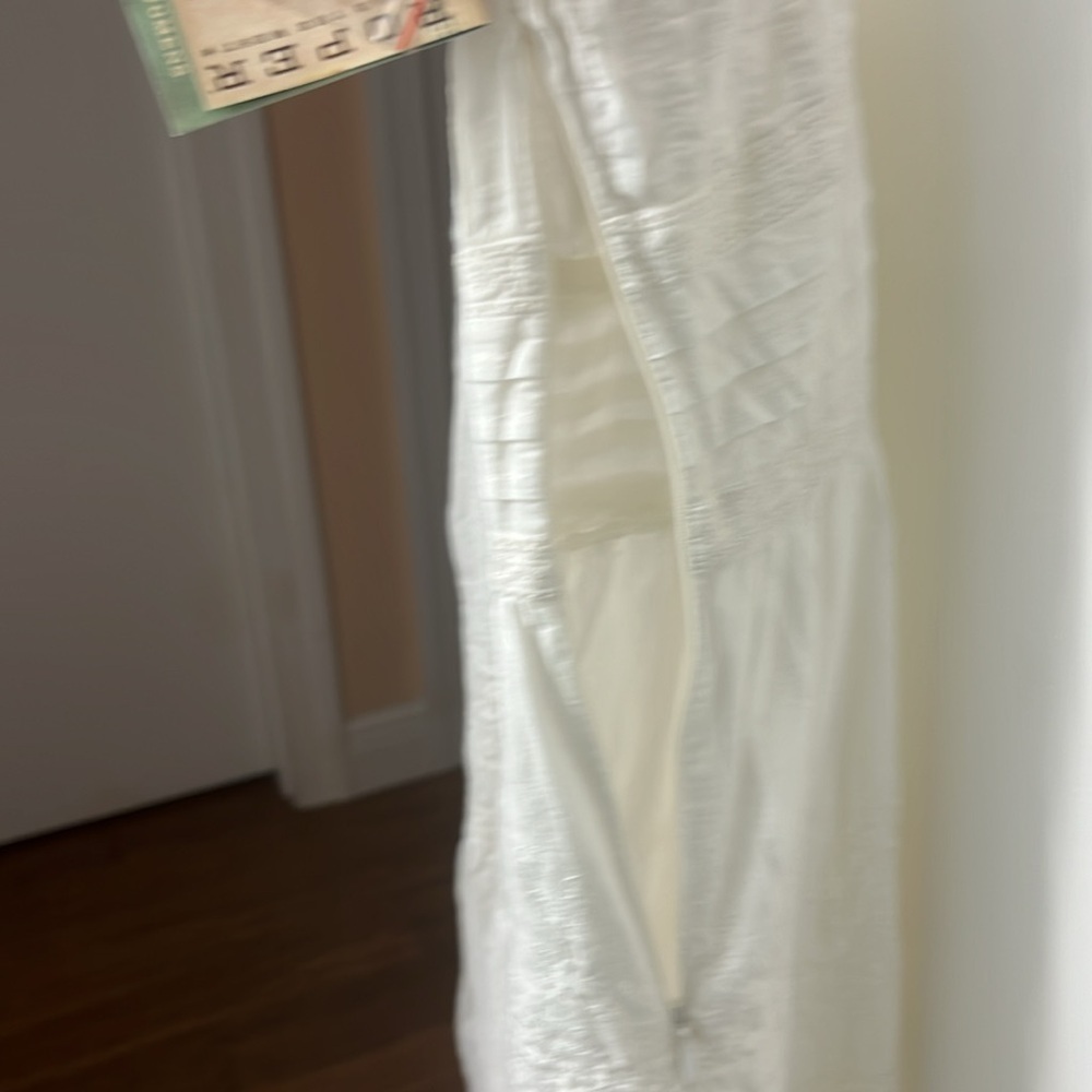 8. Roper white cotton spaghetti strap dress Sz M side zipper, adjustable straps - Picture 5 of 10